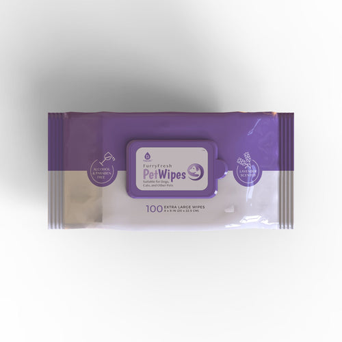Furry Fresh Pet Wipes - Lavender Scented, 100 Extra Large Wipes-0