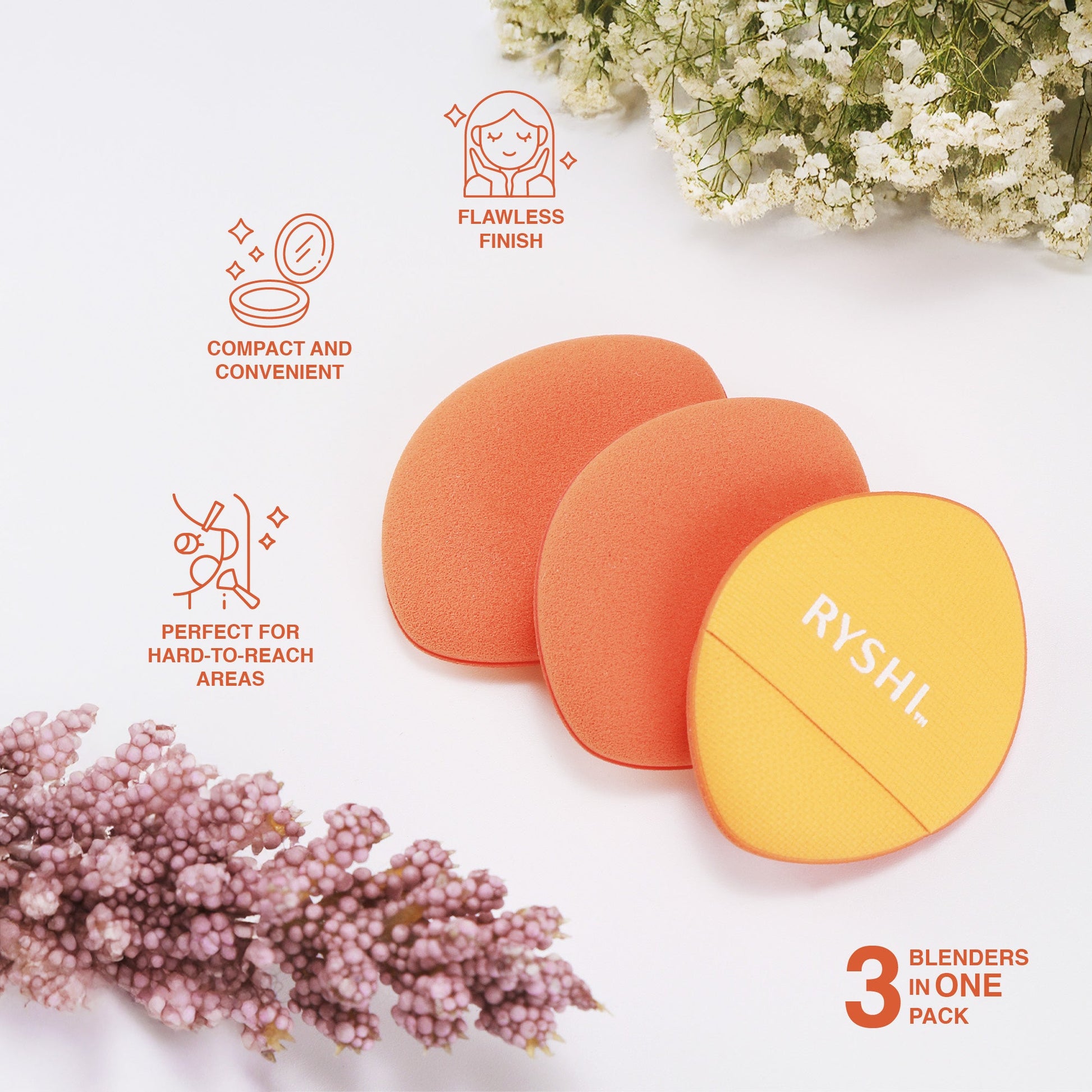 Flawless Finish Makeup Bundle: Finger Beauty Blenders + Reversible Sponge-1