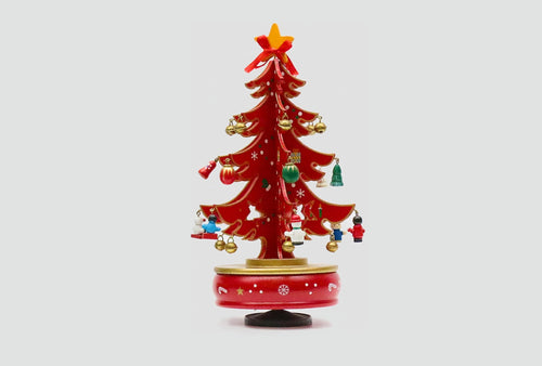 Red Wooden Christmas tree Wizardi F07M6-20 Red-0