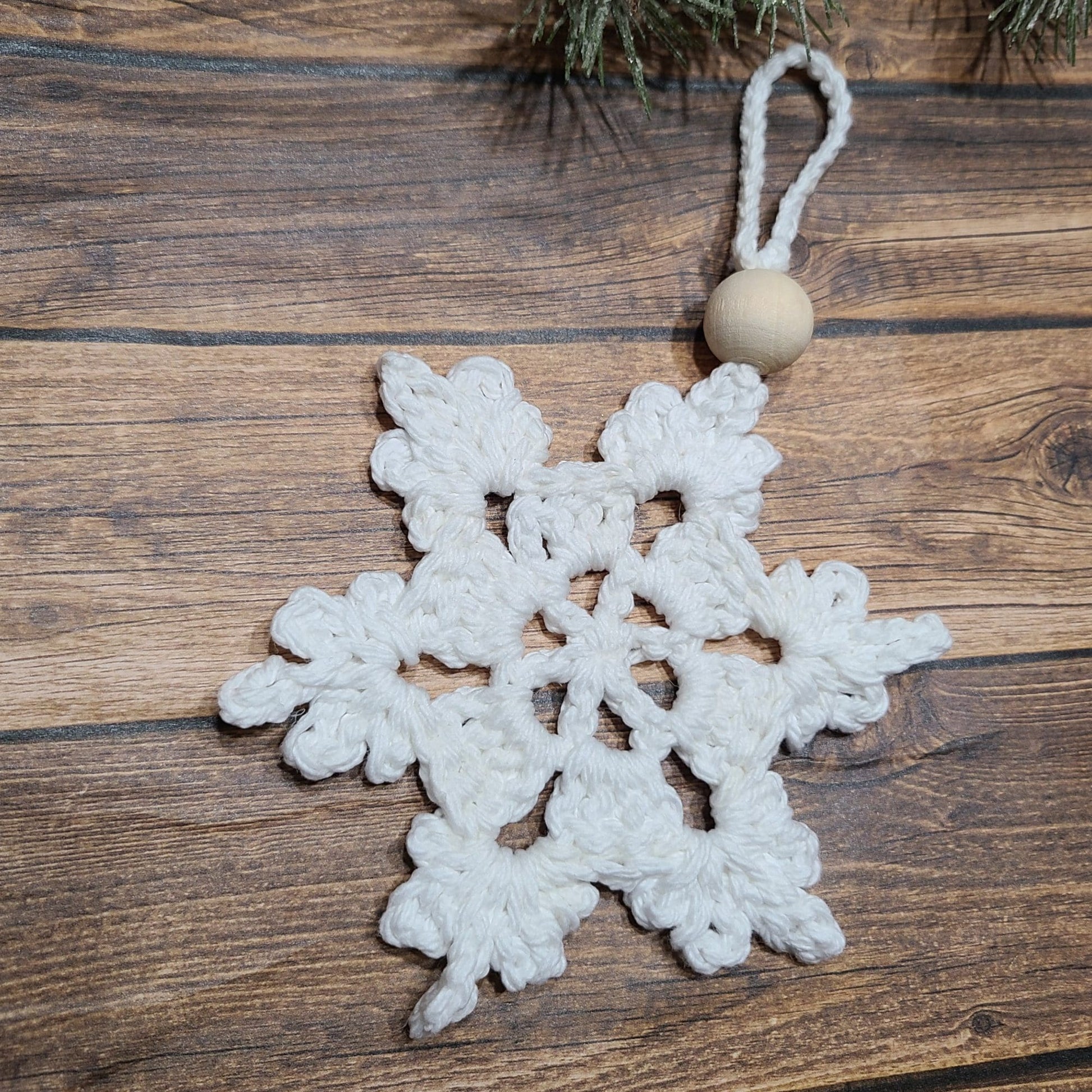 White Snow Flake Ornament-0