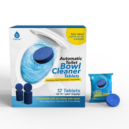 Pursonic Automatic Toilet Bowl Cleaner Tablets | Stain & Odor Removal, Long-Lasting Freshness, Blue Water Indicator-0