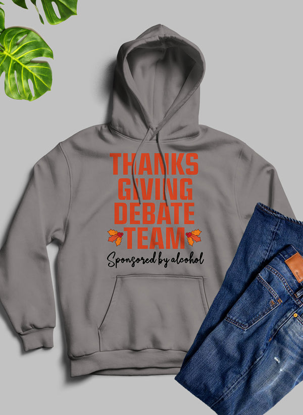 Debate Hoodie Thanksgiving Edition Heavyweight Fleece For Debaters USA Made Digitally Printed Art