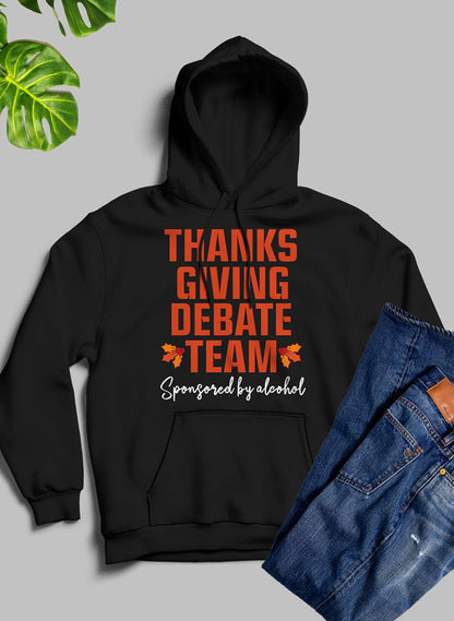 Debate Hoodie Thanksgiving Edition Heavyweight Fleece For Debaters USA Made Digitally Printed Art