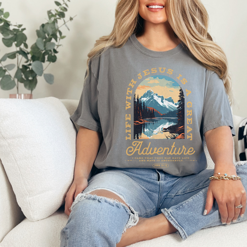 Christian Tshirt- Adventure with Jesus-Boutique Brand-0