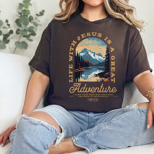 Christian Tshirt- Adventure with Jesus- Eco Brand-0