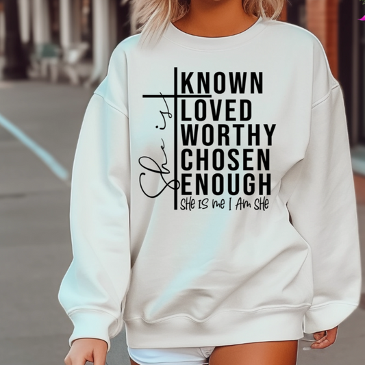 Christian Sweatshirt- She is- faith-based-0