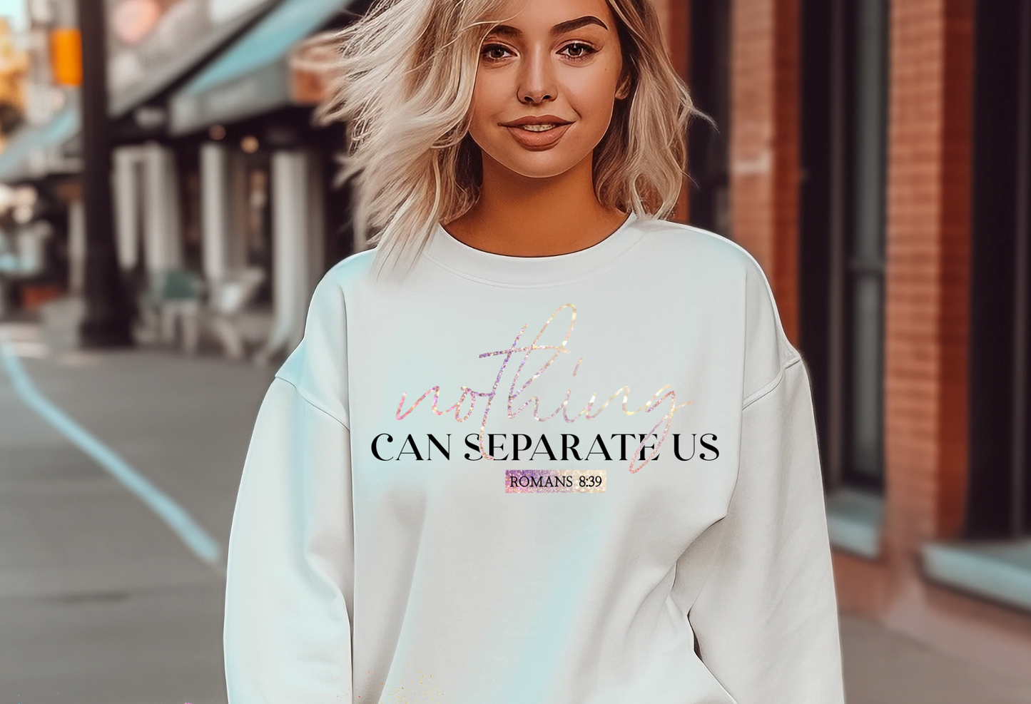 Christian Sweatshirt-Nothing can separate us-0