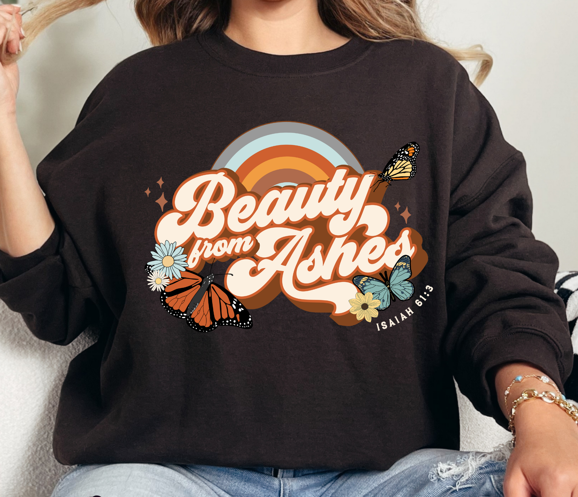 Christian Sweatshirt-Beauty from Ashes-Butterfly-0
