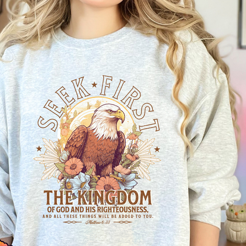 Christian Sweatshirt- Seek First-Faithbased-0