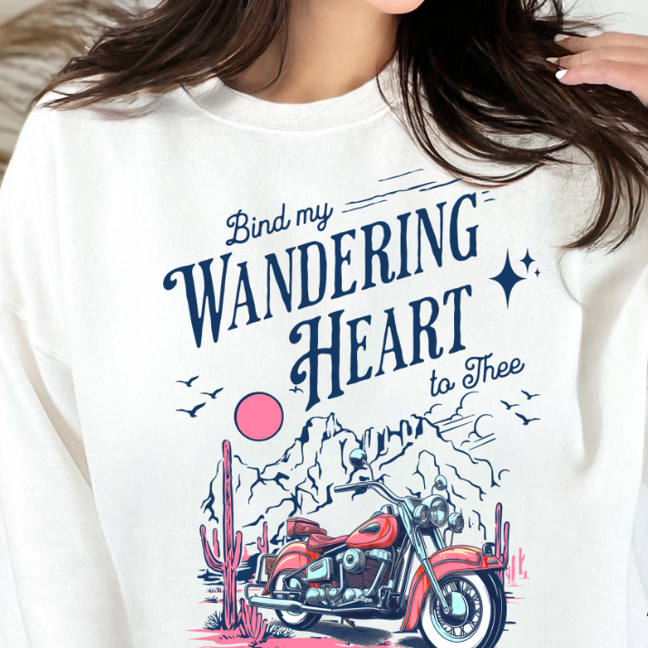 Christian Sweatshirt- Bind My wandering heart- Blue-0