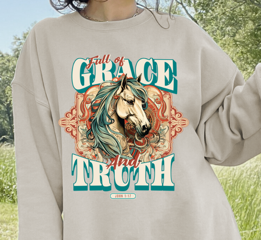 Christian Sweatshirt- Full of Grace- western-0