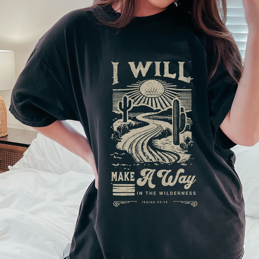 Christian Graphic Tee- He will Make a way-0