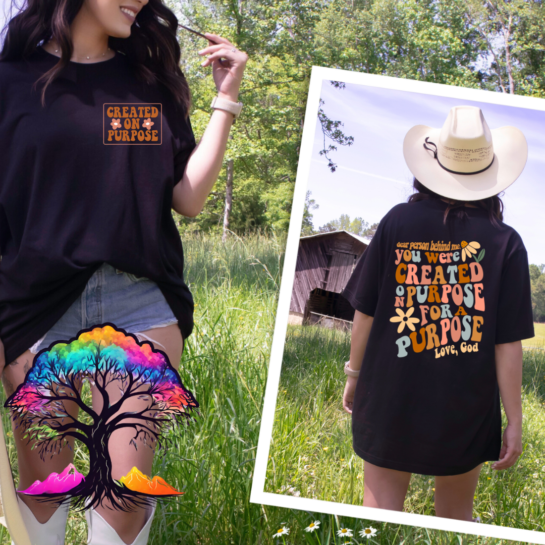 Christian T-shirt- Created on Purpose For a Purpose-0