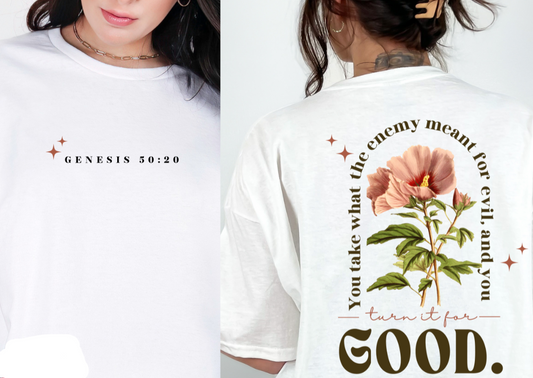 Christian Graphic Tee- What Enemy Meant For Evil-0