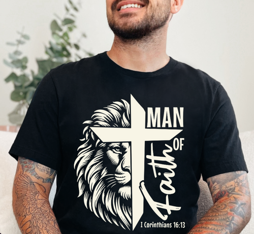 Christian Mens Shirt Man Of God Unisex Tee Bella Canvas Black