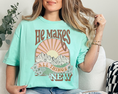 Christian Graphic Tee- He Makes All things New-0