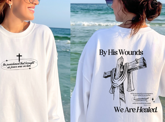 Christian Sweatshirt-By His wounds-0