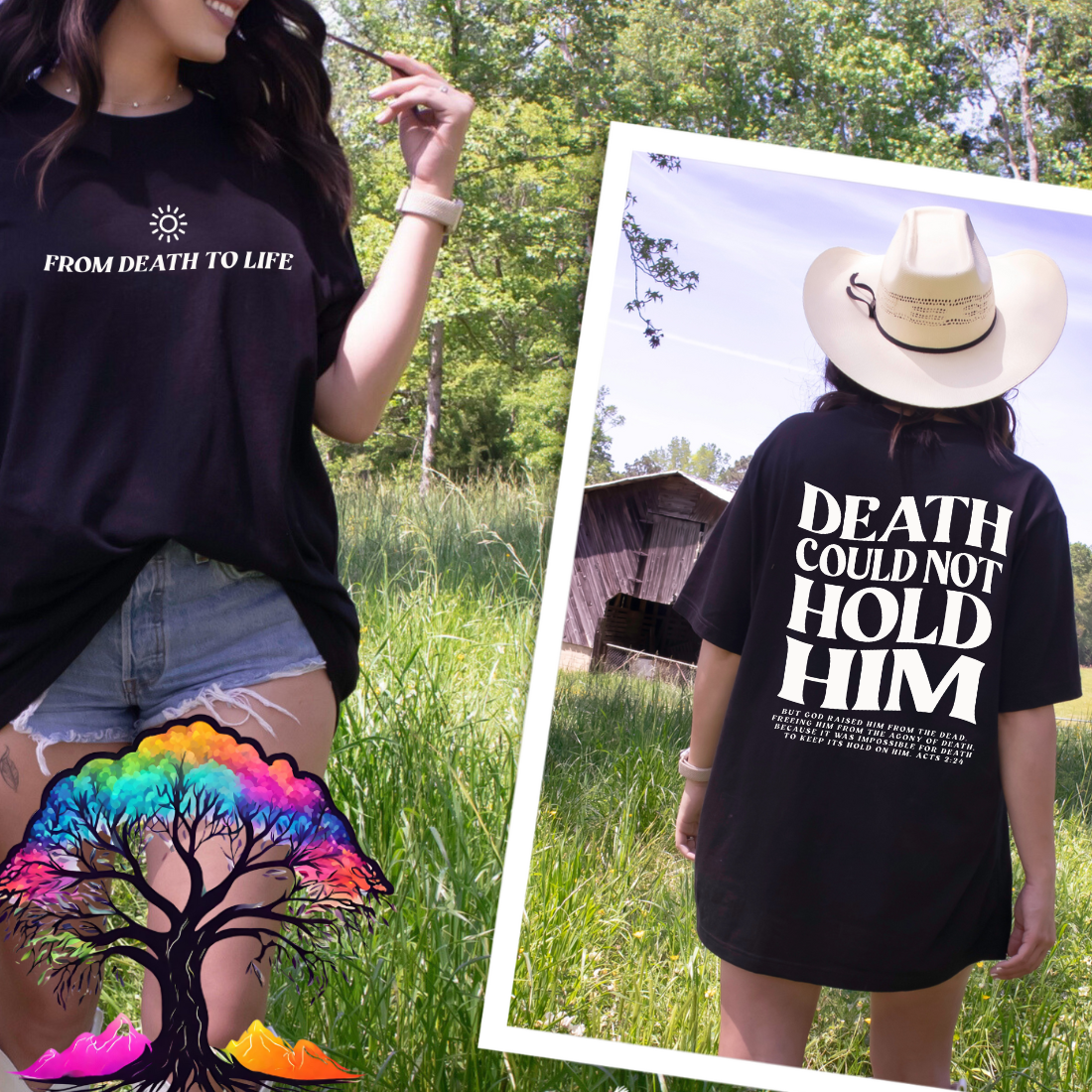 Christian t-shirt-Death Could Not Hold Him-0
