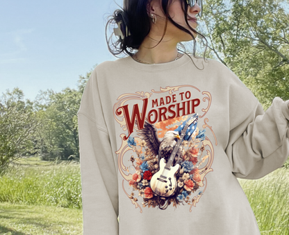 Christian Sweatshirt- Made to Worship-0
