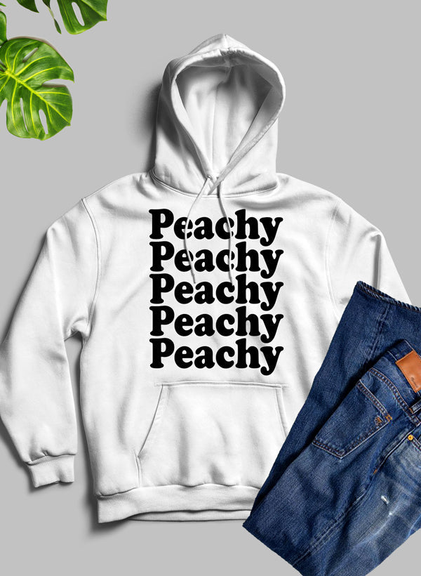 Peachy Hoodie Premium Heavyweight Fleece For Warmth Made In USA With Digital Print Graphics For Art Lovers