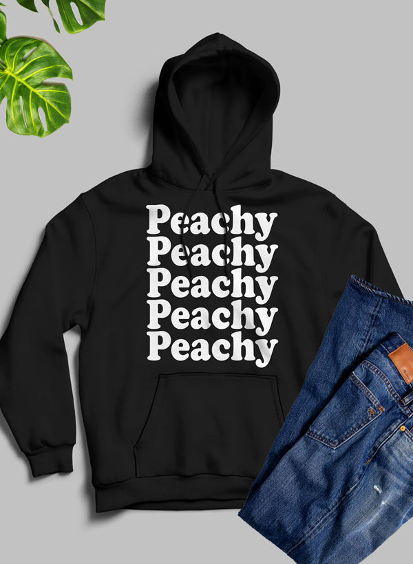 Peachy Hoodie Premium Heavyweight Fleece For Warmth Made In USA With Digital Print Graphics For Art Lovers