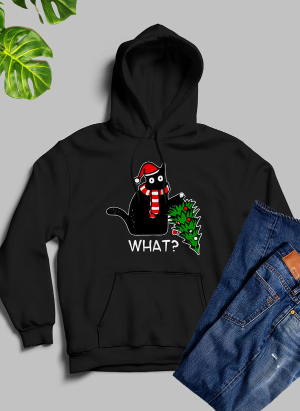 What Cat Christmas Tree Hoodie-4
