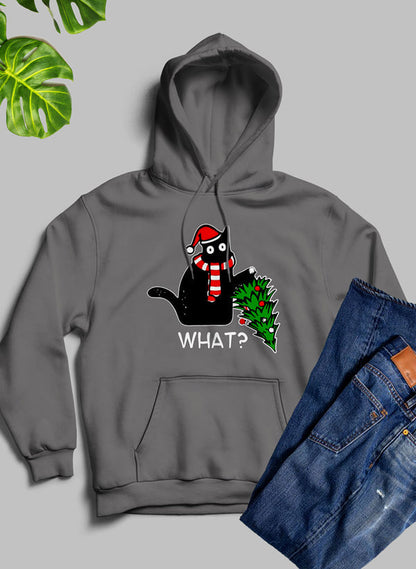 What Cat Christmas Tree Hoodie-1