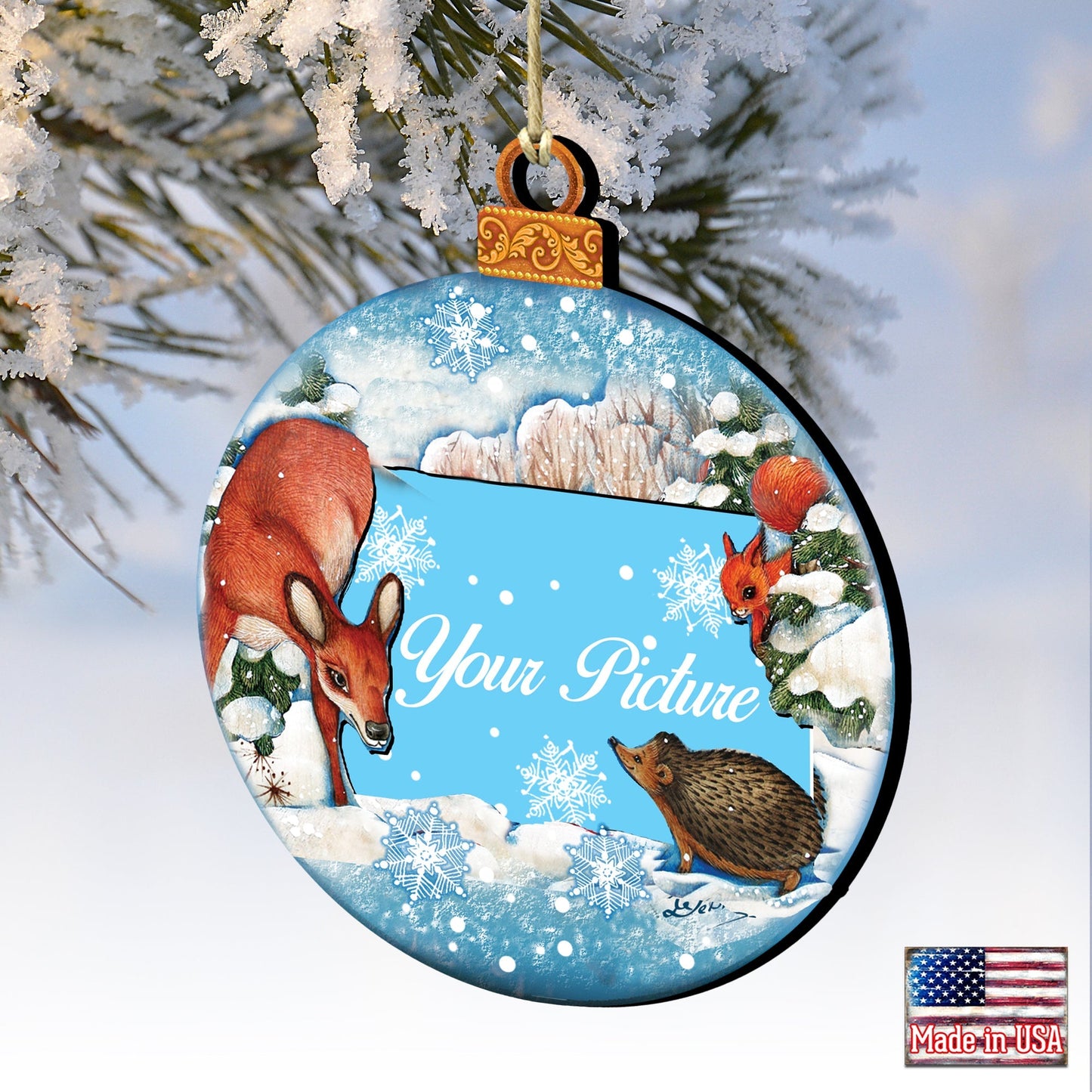 Christmas Ball Picture Frame Ornaments - Ornament for Photo - Christmas Santa Snowman Decor - 8173412PF-1