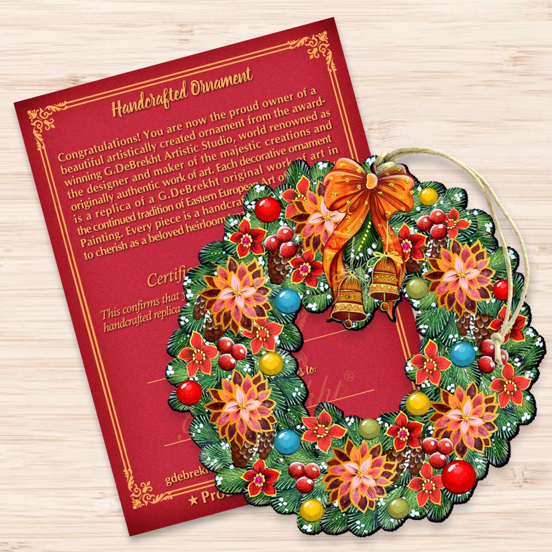 Christmas Wreath Wooden Ornaments by G. DeBrekht - Christmas Decor - 8185307-3