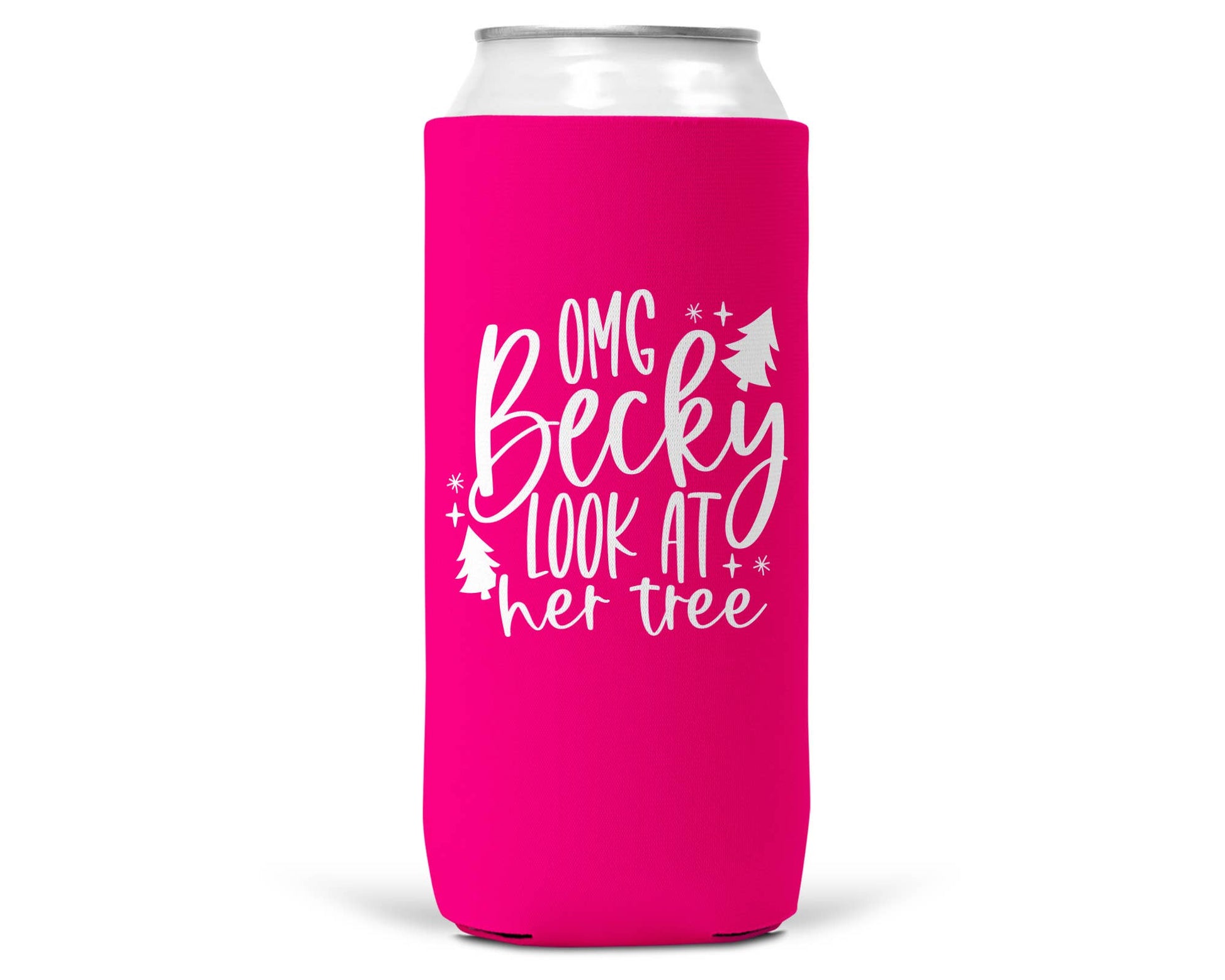 OMG Becky Look At Her Tree Christmas SLIM CAN Coozie 12oz-4