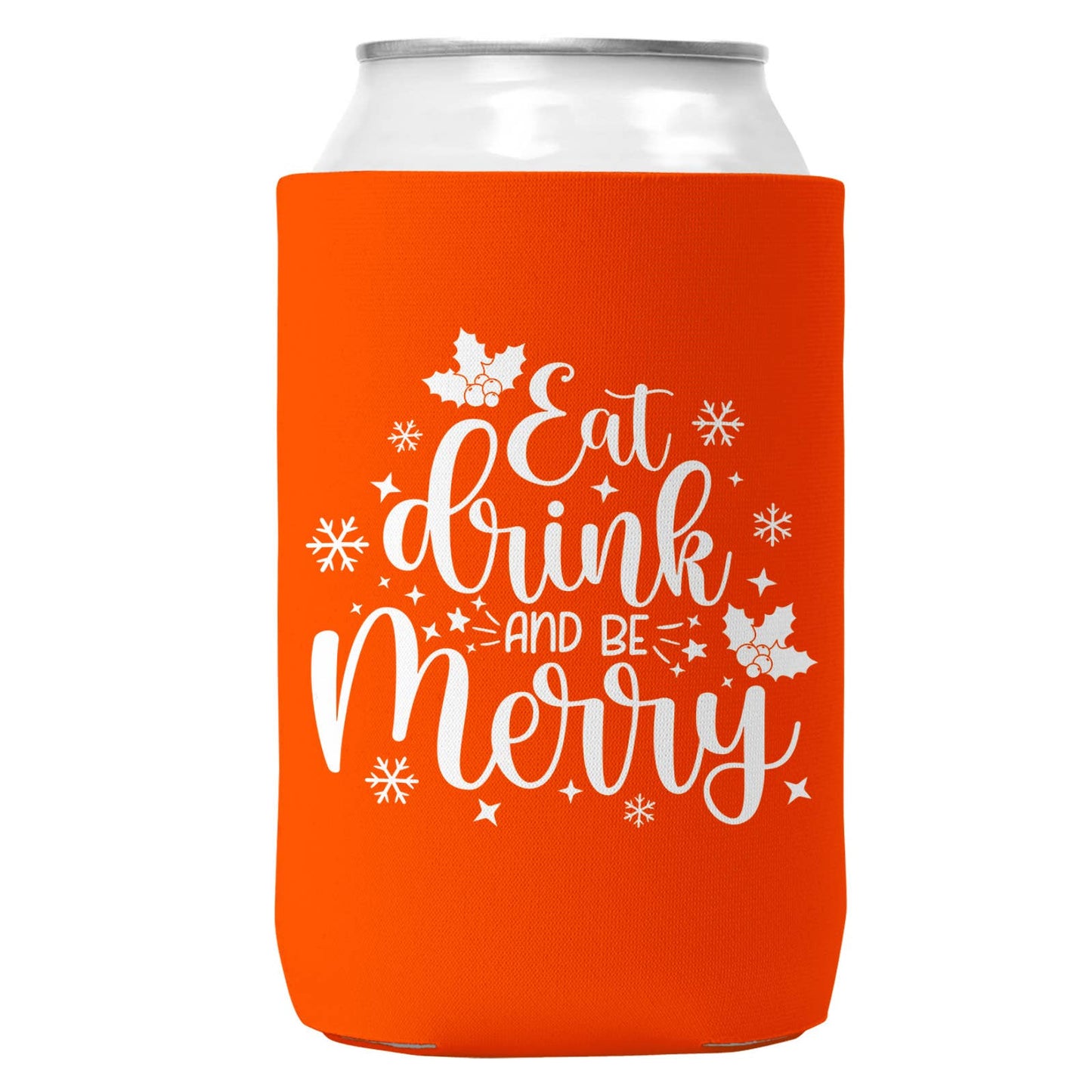 Eat Drink & Be Merry Can Christmas Coozie Can Cooler 12oz-5