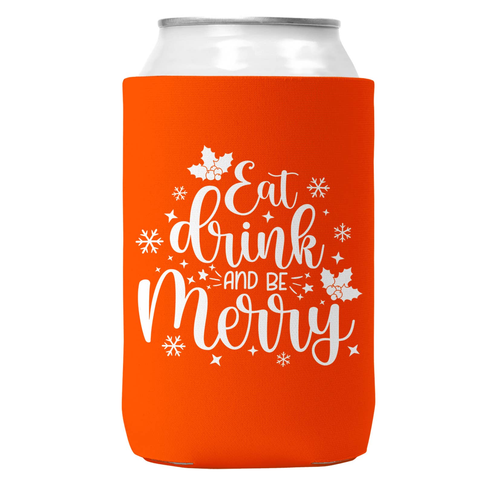Eat Drink & Be Merry Can Christmas Coozie Can Cooler 12oz-5