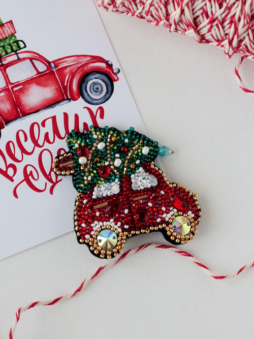 Bead Embroidery Decoration Kit  - Christmas car AD-211-0
