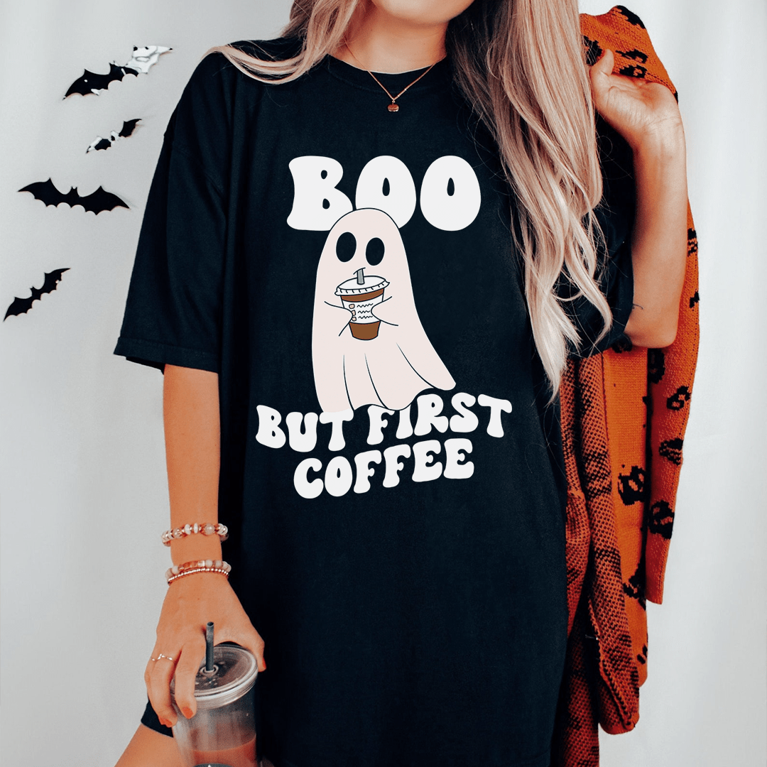 Boo But First Coffee Tee-0