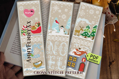 Bookmark. Christmas Snowman - PDF Cross Stitch Pattern-4