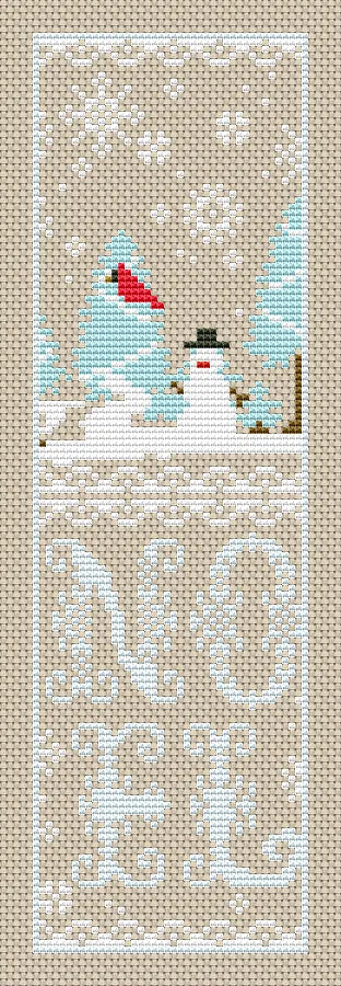 Bookmark. Christmas Snowman - PDF Cross Stitch Pattern-3