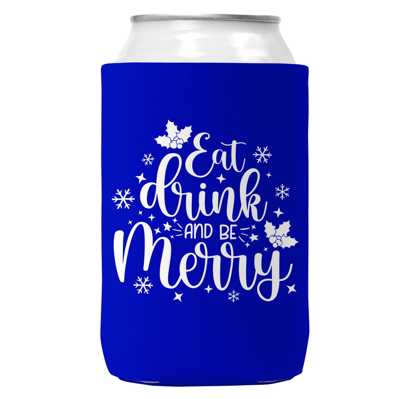 Eat Drink & Be Merry Can Christmas Coozie Can Cooler 12oz-2