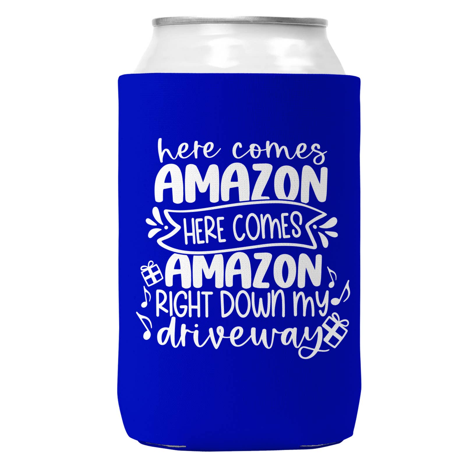 Here Comes Amazon Can Coozie Christmas Can Cooler 12oz Cans-2