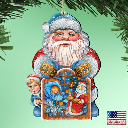 Christmas Night Christmas Wooden Ornaments by G. DeBrekht - Christmas Santa Snowman Decor - 8119173-1