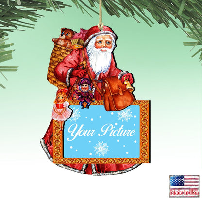 Santa Christmas Picture Frame Ornaments - Ornament for Photo - Christmas Santa Snowman Decor - 8124120PF-1