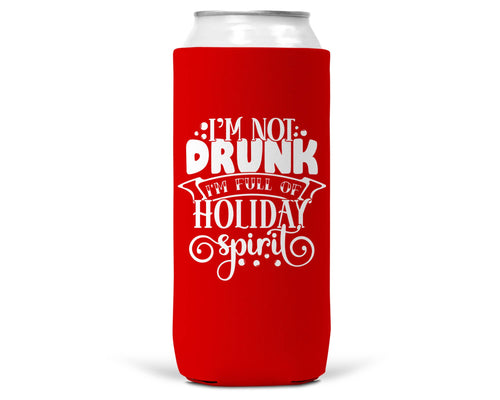 I'm Not Drunk Christmas SLIM CAN Coozie 12oz Slim Can-0