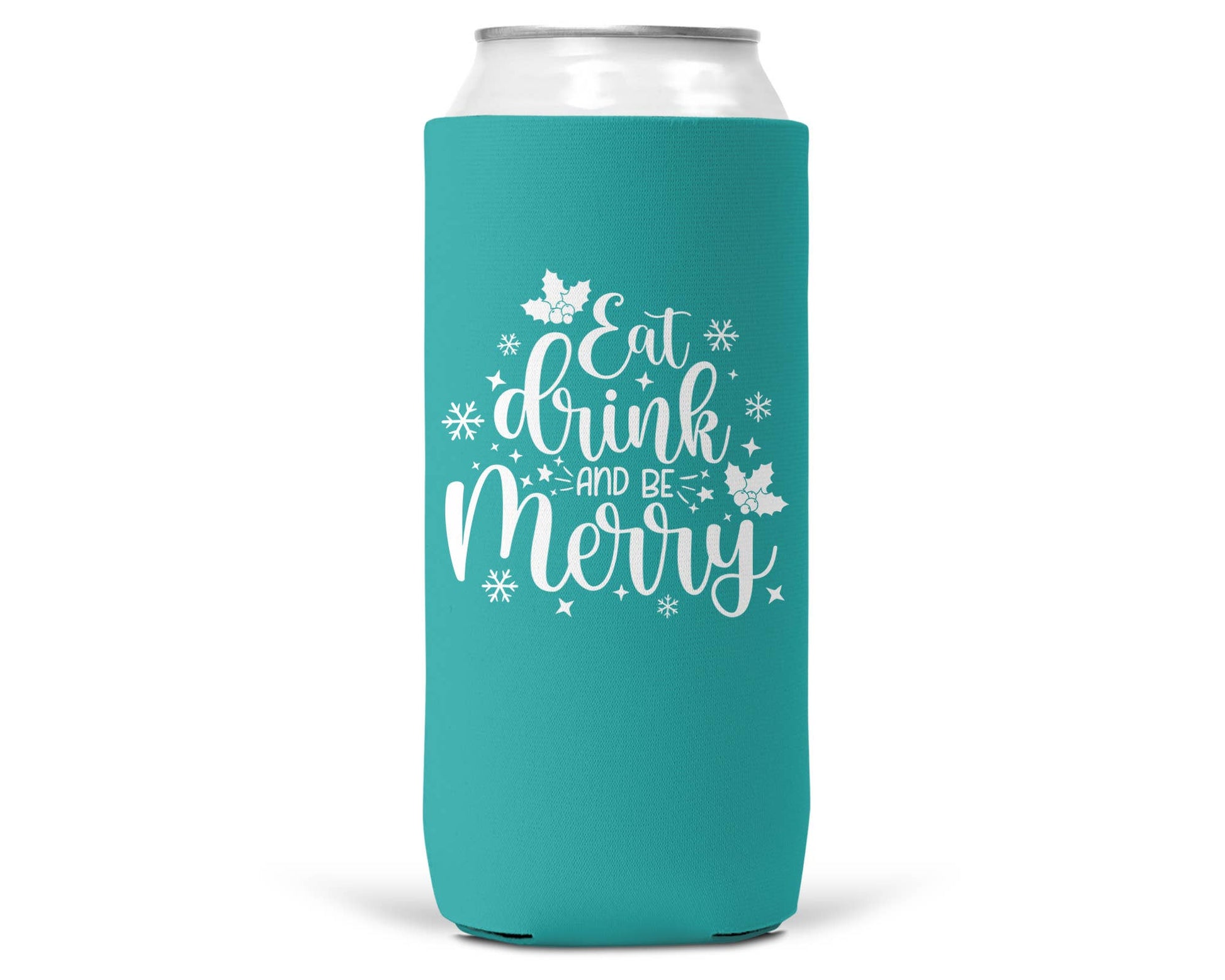 Eat Drink Be Merry Christmas SLIM CAN Coozie 12oz Slim Can-4