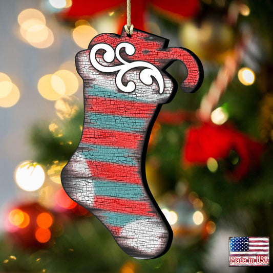 Noel Stocking Wooden Ornaments Christmas by G. DeBrekht - Christmas Decor - 8198802-2
