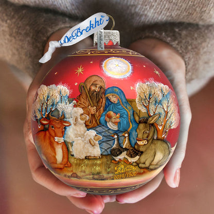 Story of Nativity Ball Glass Ornament Limited Edition by G. DeBrekht - Nativity Holiday Decor - 73853-1