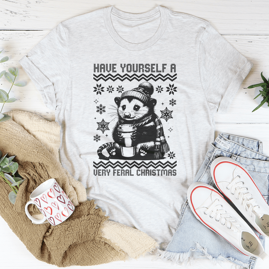 Have Yourself A Very Feral Christmas Tee-3