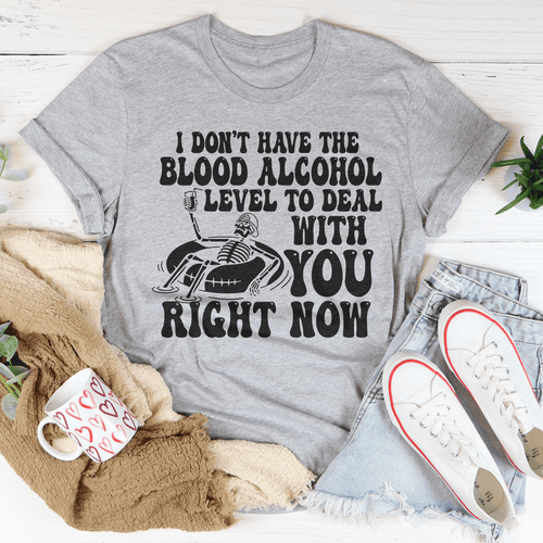 Blood Alcohol Level Tee For Adults Premium Comfortable Fit Unisex Cotton Shirt Casual Wear