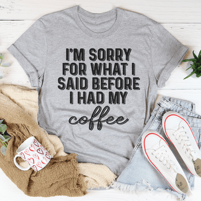 Funny Coffee Tee For Coffee Lovers Soft Cotton Unisex Shirt Everyday With Bold Print