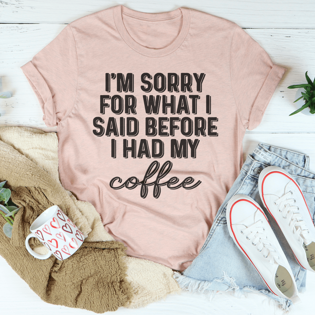 Funny Coffee Tee For Coffee Lovers Soft Cotton Unisex Shirt Everyday With Bold Print