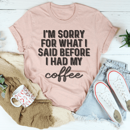 Funny Coffee Tee For Coffee Lovers Soft Cotton Unisex Shirt Everyday With Bold Print