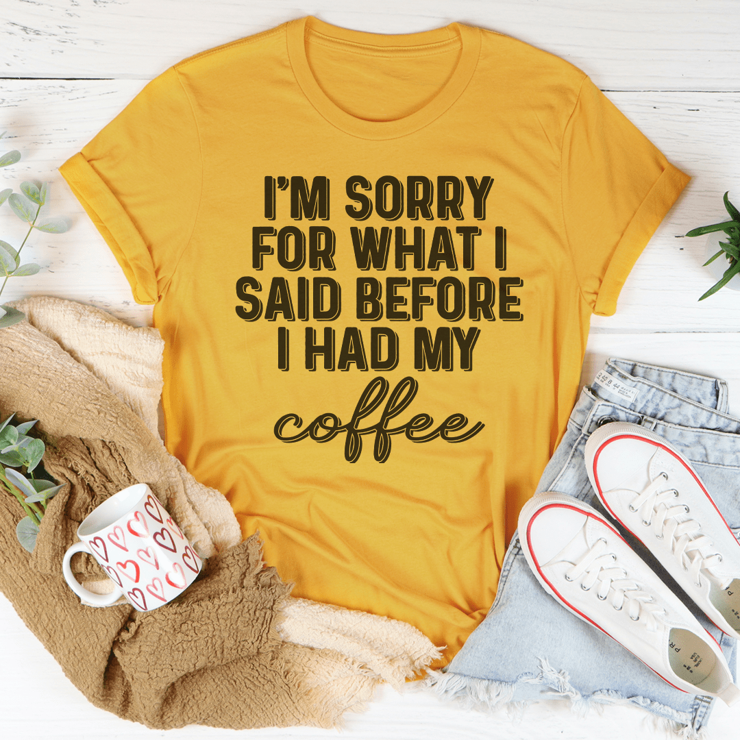 Funny Coffee Tee For Coffee Lovers Soft Cotton Unisex Shirt Everyday With Bold Print